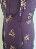 Purple Dress with Bow Print <br> (B-40" W-30" H-37")