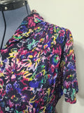 Purple Flower Print Dress <br> (B-48" W-40" H-49")