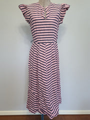 Pink and Dark Blue Striped Dress <br> (B-36" W-27" H-38")