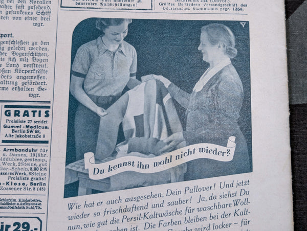 Was Ihr Wollt Magazine Heft 4 1937 With Dress Pattern (Lotta Svärd)