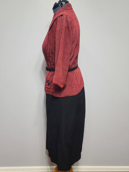 Red Jacket and Black Skirt Outfit <br> (B-46" W-36" H-43")