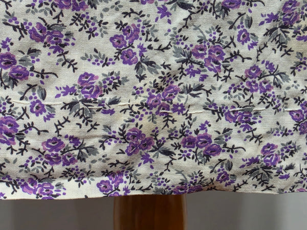 Purple Flower Print Dress <br> (50" Bust)