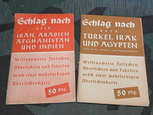 Set of 2 Schlag Nach Books: Iran, Arabia, Afghanistan, India and Turkey, Iraq, Eygpt