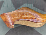 Andenken Belgien Krieg 1914-16 Tiny Wood Shoes Trench Art