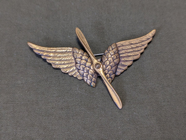 Army Air Corps Winged Propeller Sweetheart Brooch