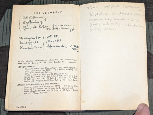 1943 Kriegsflugzeuge Aircraft Identification Book