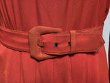Orange Rayon Dress with Scalloped Edges <br> (B-40" W-30.5" H-38")