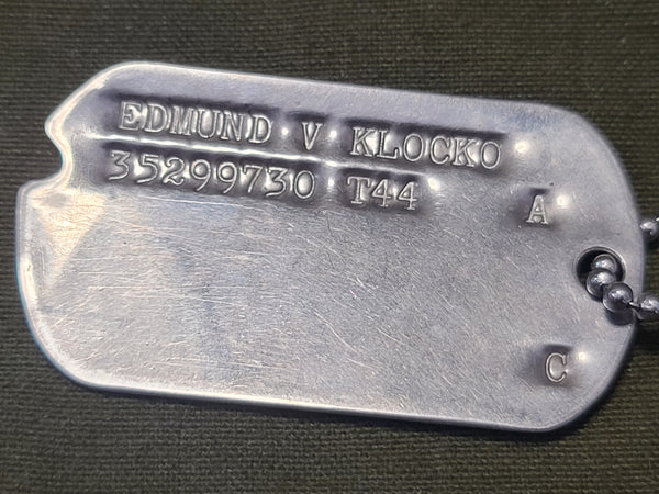 Edmund V Klocko Dogtag Set