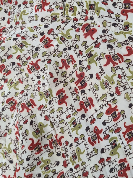 Elephant Novelty Print Dress <br> (B-44.5" W-38" H-49")