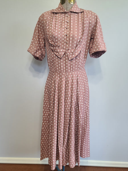 German Dusty Pink Dress Marga Hennes <br> (B-37" W-28" H-41")