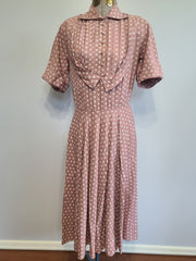 German Dusty Pink Dress Marga Hennes <br> (B-37" W-28" H-41")
