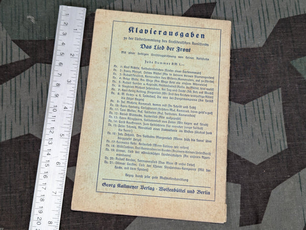 1940 Das Lied der Front Song Book Heft 3