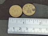 Lot of 5 Weimar 1920s 10 Pfennig Coins
