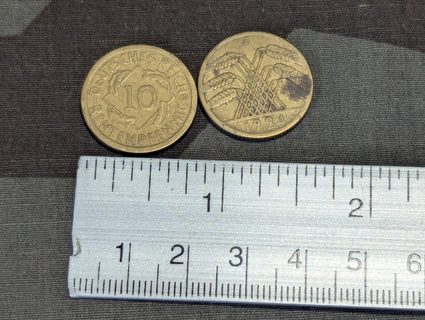 Lot of 5 Weimar 1920s 10 Pfennig Coins