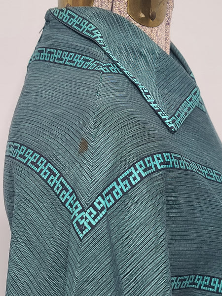 Teal Green Stripe Design Dress <br> (B-34" W-27")