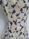 Newspaper Novelty Print Dress (as-is) <br> (B-34" W.25.5" H-34")