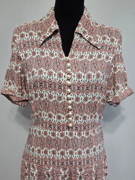 Pink Buddha Stained Glass Novelty Print Dress <br> (B-39" W-30" H-38")