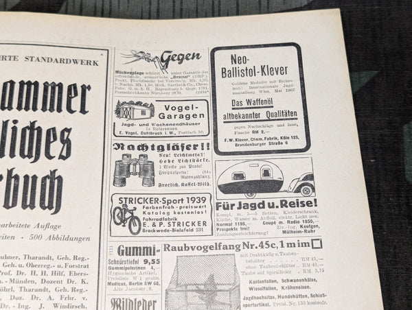 Deutsche Jagd Hunting Magazine July 1939 Nr.16