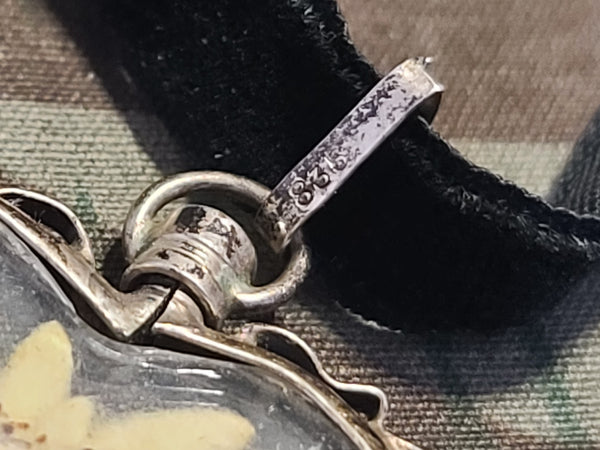 Edelweiss Heart Shaped Velvet Necklace 835 Silver