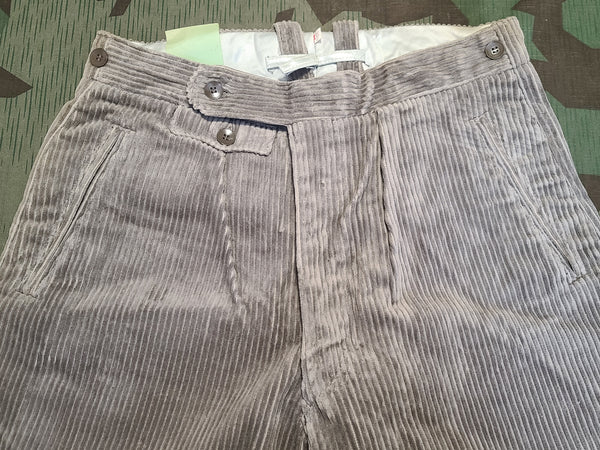 German Gray Corduroy Gray Plus Four Trousers (Small)