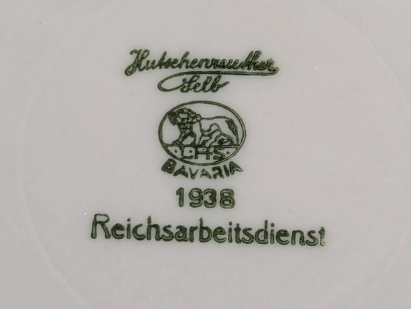 Reichsarbeitsdienst Small Shallow Porcelain Bowl 1938
