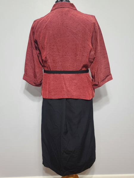 Red Jacket and Black Skirt Outfit <br> (B-46" W-36" H-43")