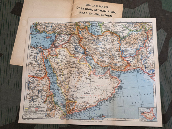 Set of 2 Schlag Nach Books: Iran, Arabia, Afghanistan, India and Turkey, Iraq, Eygpt