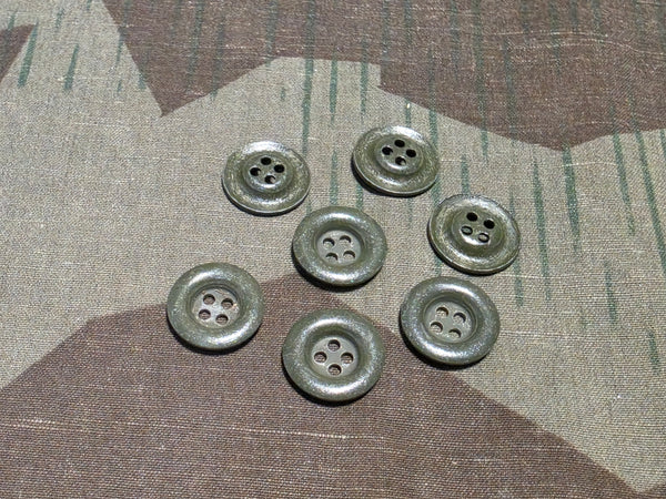Original Feldgrau Shirt Buttons Dished Metal 14mm 4 Hole
