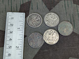 Lot of 5 pre-WWI German Coins 1900-1901