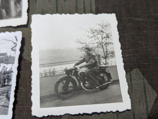 Lot of 7 Photos Soldiers & DKW Motorcycle