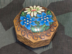 German Wood Box with Painted Flowers