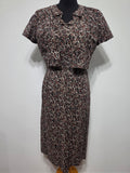 Black and Brown Print Dress and Short Sleeve Top <br> (B-38" W-30" H-36")