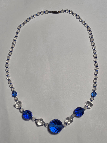 Blue Glass Bead Necklace