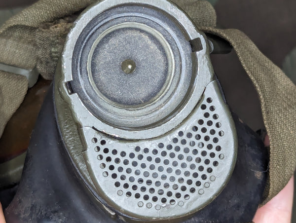 M38 Gas Mask in Late War Can with Lenses, Cloth, and Retainer