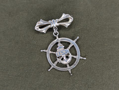 US Navy Ship's Wheel Sweetheart Pin