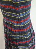 German Long Sleeve Stripe Print Dirndl Dress <br> (B-36" W-30")