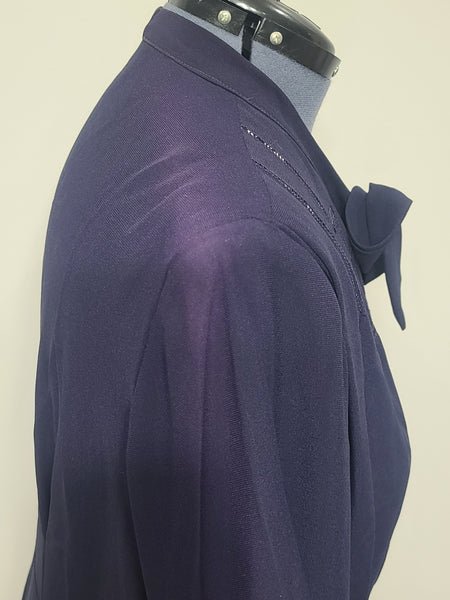 Dark Blue Rayon Dress with Polka Dots <br> (B-46" W-37" H-43")