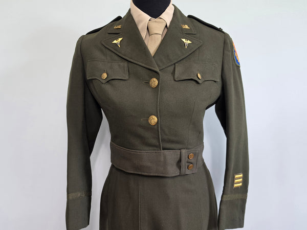 Nurse Uniform Grouping: Ike Jacket, Skirt, Hat, Blouse and Tie <br> (B-38" W-26.5" H-37")