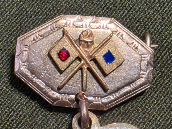 God Bless America Signal Corps Sweetheart Pin