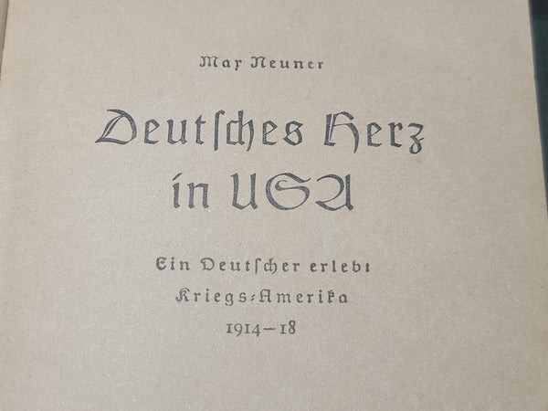 Deutsches Herz in USA Book 1940