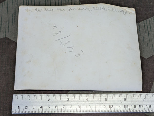 Original Photo German Heavy MG Crew Being Greeted by Locals