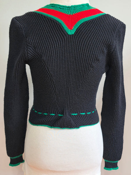 German Traditional Knit Cardigan Sweater (Same Style as BDM) Small/Medium