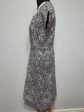 Black and White Print Dress Flower Belt Buckle <br> (B-42" W-36" H-41")