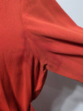 Orange Rayon Dress with Scalloped Edges <br> (B-40" W-30.5" H-38")