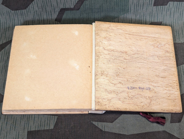 Empty Photo Album Soldatenzeit Hand Painted Wood Cover 9 Battr. Regt.257