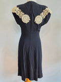 Black Dress with White Lace and Buttons <br> (B-36" W-29" H-35")