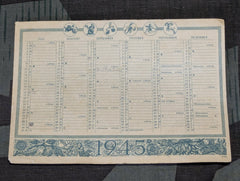1945 Small Calendar (Postcard Size)