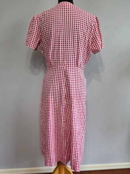 Red and White Gingham Dress <br> (B-41" W-32" H-40")