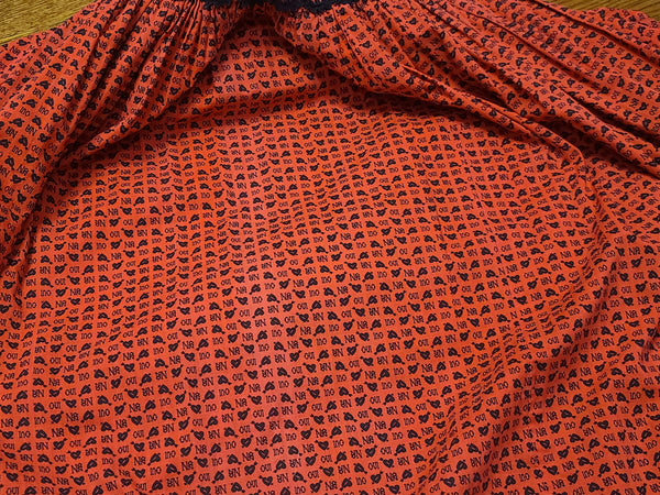 Heart Novelty Print French Oui Non Dress <br> (B-36" W-29" H-37")