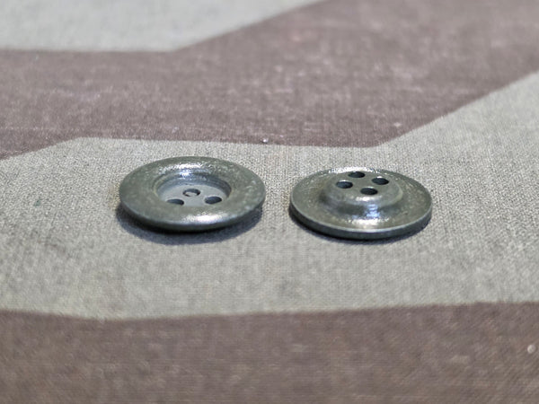 Original Feldgrau Shirt Buttons Dished Metal 14mm 4 Hole